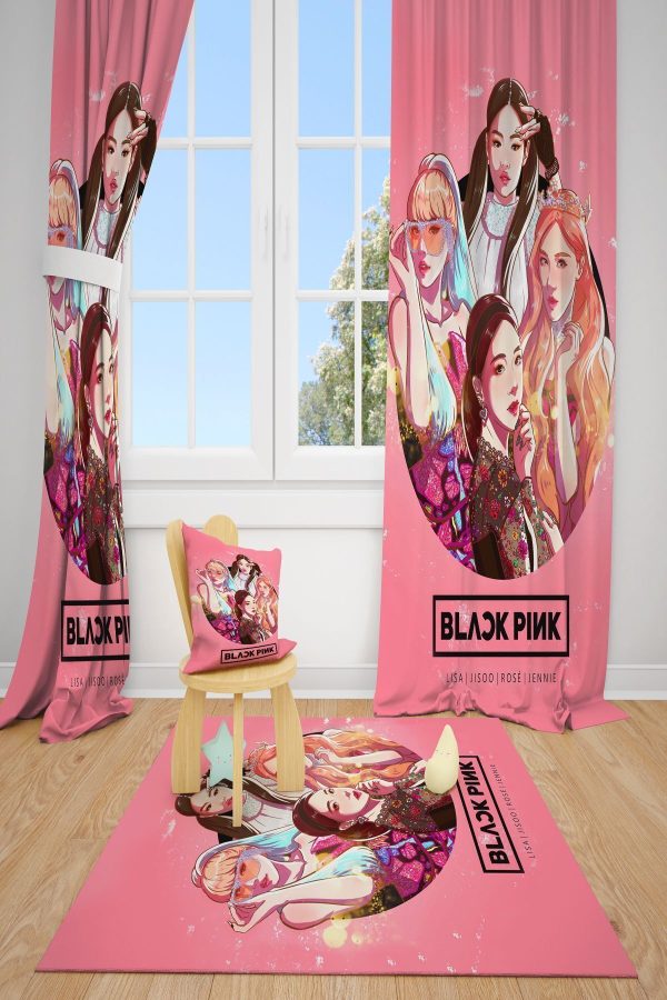 BLACK PINK BEBEK VE ÇOCUK ODASI FON PERDE 2 KANAT