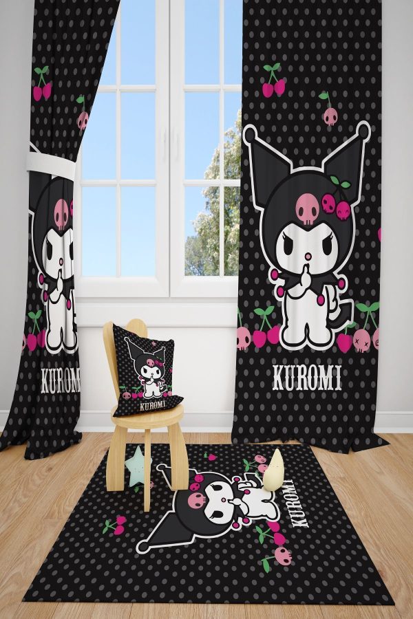 KUROMİ SİYAH ÇOCUK VE BEBEK ODASI 2 KANAT FON PERDE