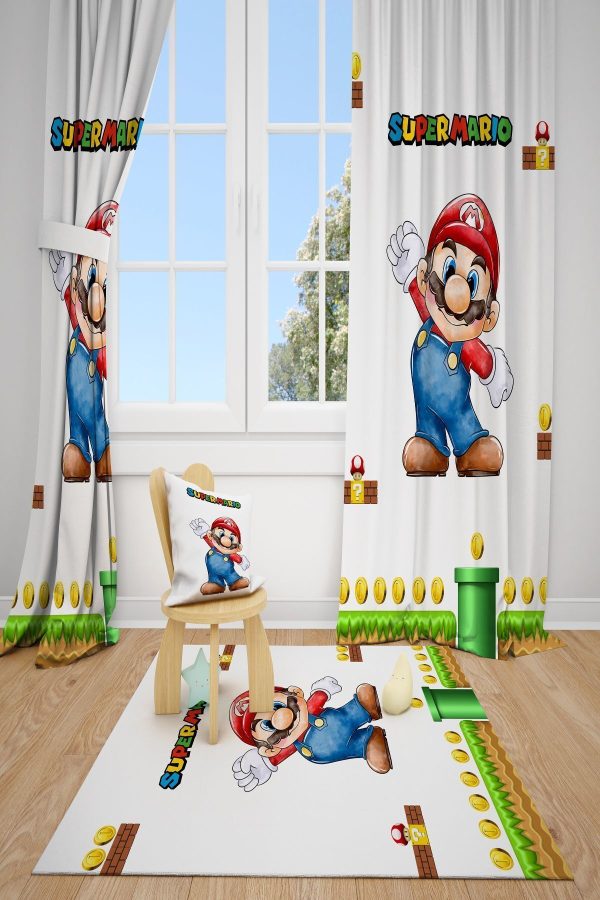 SÜPER MARİO ÇOCUK VE BEBEK ODASI 2 KANAT FON PERDE