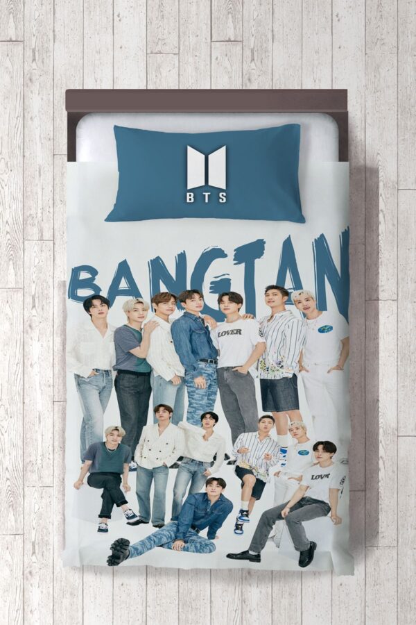 MAVİ BTS BANGTAN BEBEK VE ÇOCUK ODASI YATAK ÖRTÜSÜ