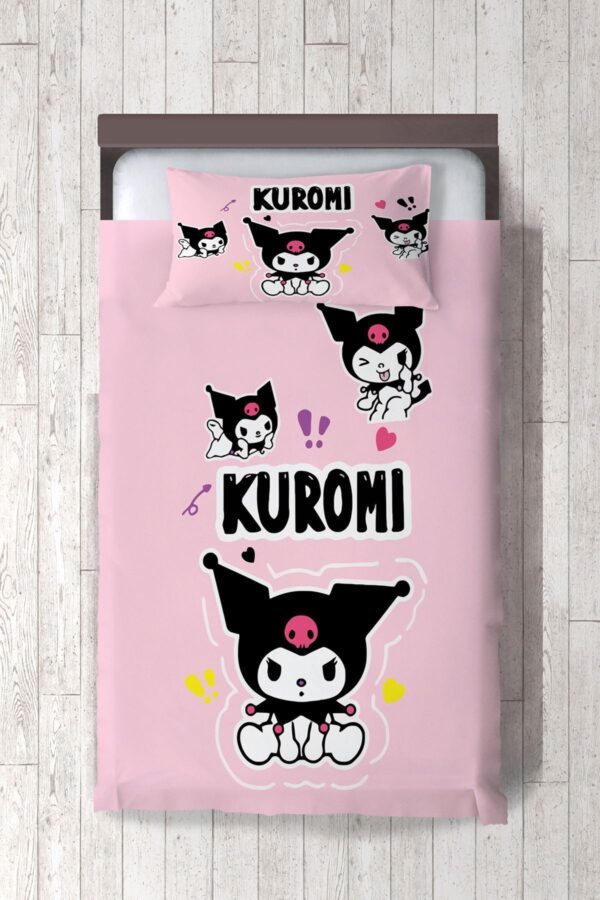 KUROMİ ÜÇLÜ PEMBE DESENLİ BEBEK VE ÇOCUK ODASI YATAK ÖRTÜSÜ ( PİKE GİBİ )