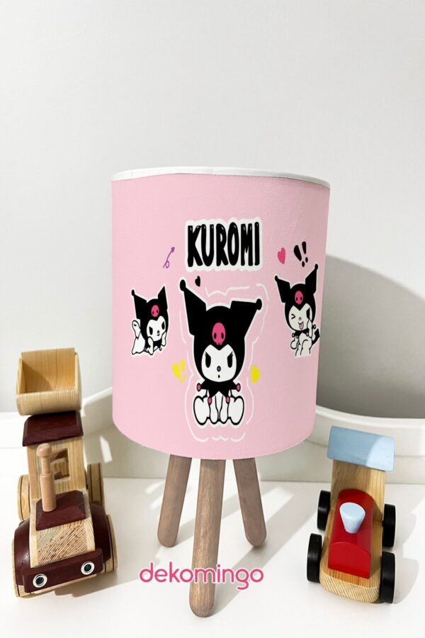 KUROMİ ÜÇLÜ PEMBE DESENLİ BEBEK VE ÇOCUK ODASI ABAJUR