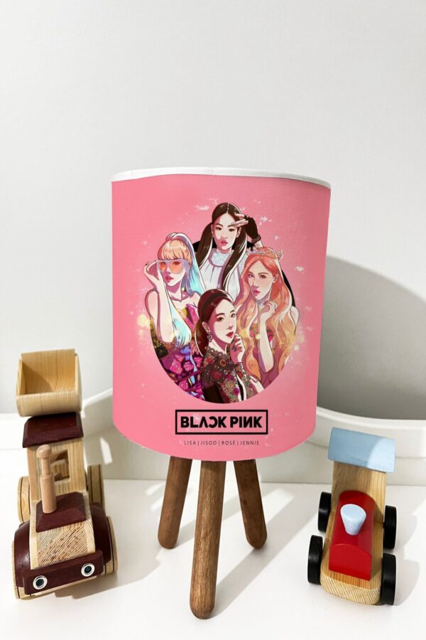 BLACK PINK DESENLİ BEBEK VE ÇOCUK ODASI ABAJUR