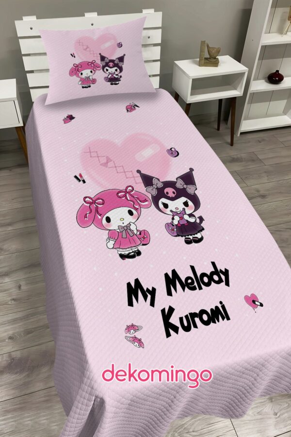 KALPLİ KUROMİ MY MELODY BEBEK VE ÇOCUK ODASI PİKE TAKIMI