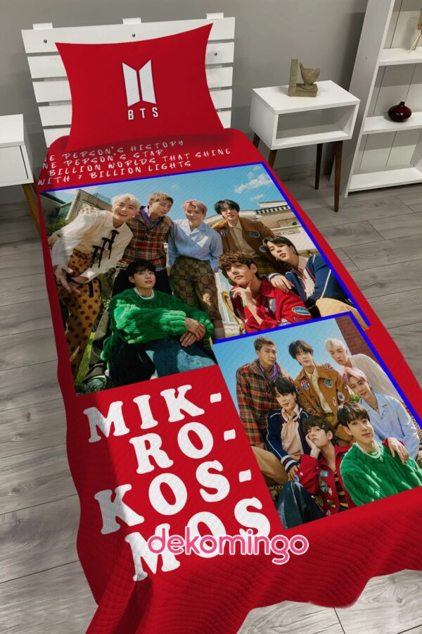 KIRMIZI BTS MIKRO KOSMOS BEBEK VE ÇOCUK ODASI PİKE TAKIMI