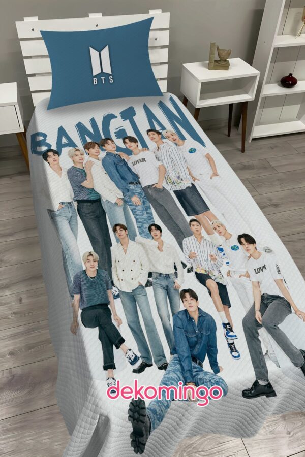 MAVİ BTS BANGTAN BEBEK VE ÇOCUK ODASI PİKE TAKIMI