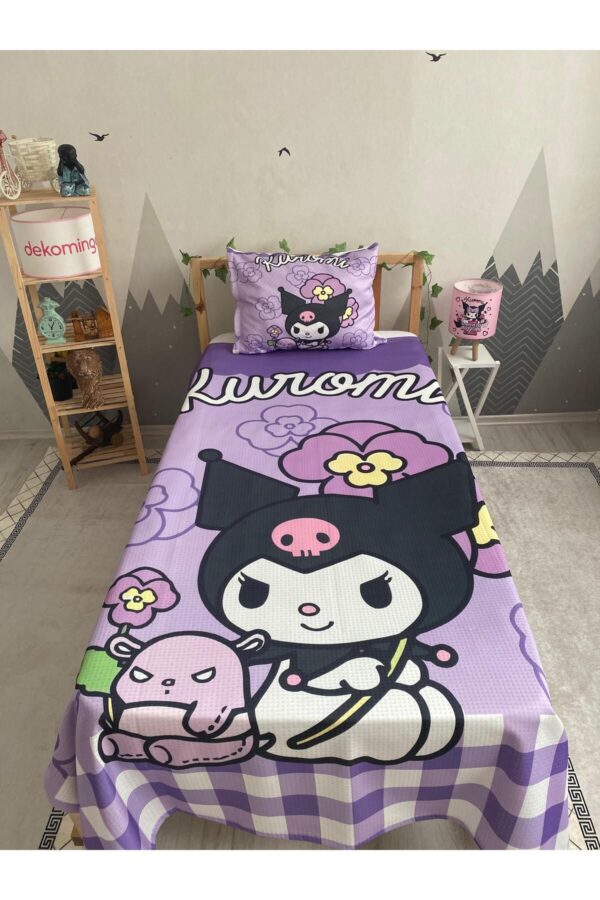 EKOSE ÇİÇEK MOR KUROMİ BEBEK VE ÇOCUK ODASI PİKE TAKIMI