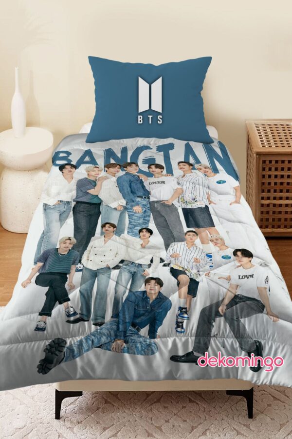 MAVİ BTS BANGTAN BEBEK VE ÇOCUK ODASI KAPİTONE YORGAN