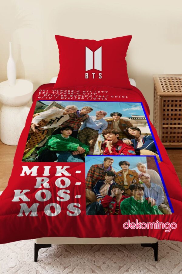 KIRMIZI BTS MIKRO KOSMOS BEBEK VE ÇOCUK ODASI KAPİTONE YORGAN