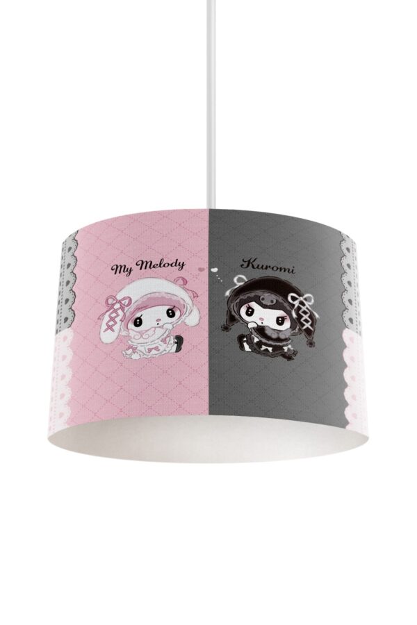 PEMBE GRİ ŞERİTLİ KUROMİ VE MELODY BEBEK VE ÇODUK ODASI AVİZE