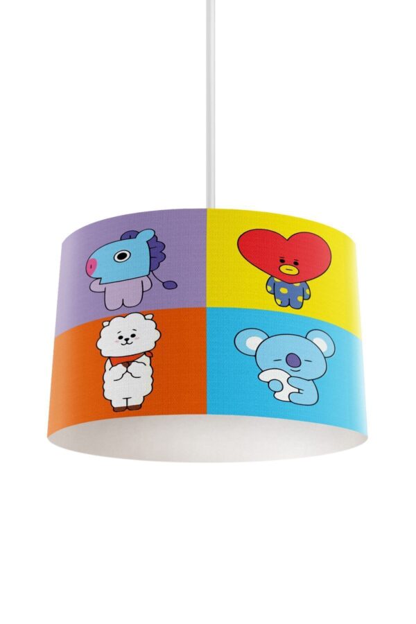 RENKLİ KARELER BT21 BEBEK VE ÇOCUK ODASI AVİZE