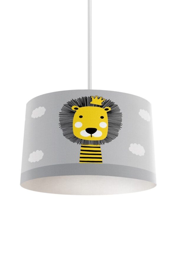 Gri Bulut Aslan DESENLİ ÇOCUK VE BEBEK ODASI AVİZE