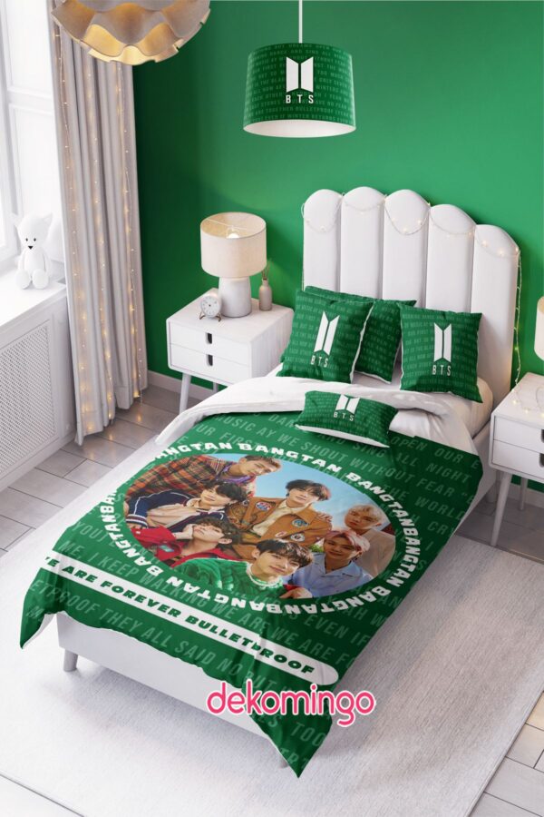 Yeşil Bts Bebek Ve Çocuk Odası Nevresim Takımı ( Çarşafsız )