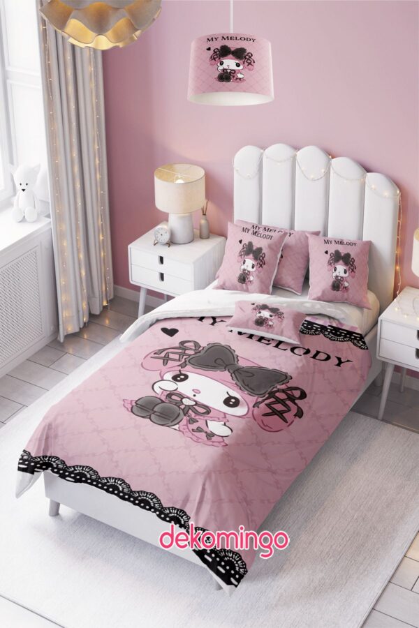 Pembe Dantelli My Melody Bebek Ve Çocuk Odası Nevresim Takımı ( Çarşafsız )