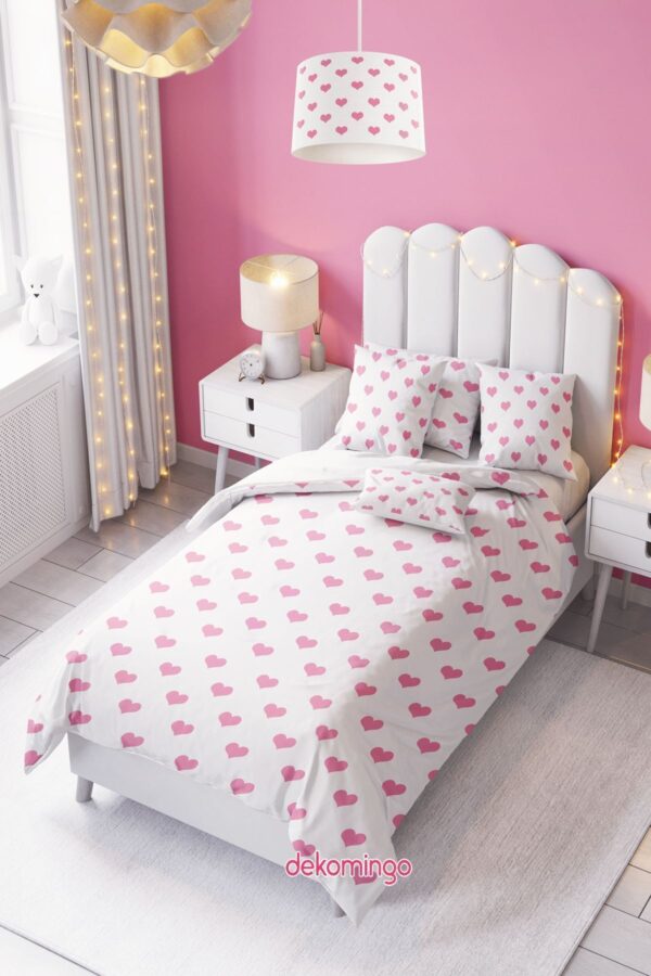 Kalp Desenli Bebek Ve Çocuk Odası Nevresim Takımı ( Çarşafsız )
