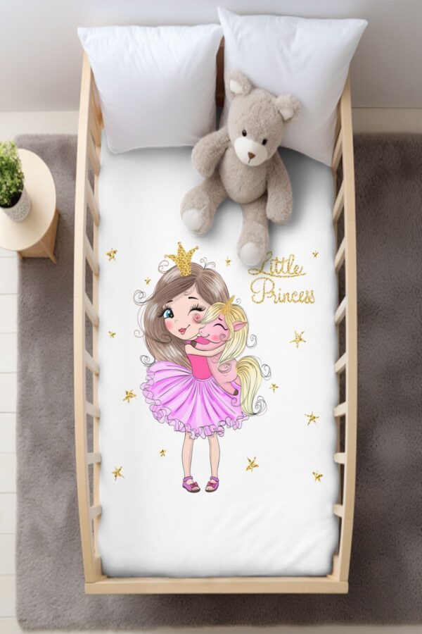 Boynuzlu Ata Sarılan Prenses Beşik Bebek Nevresim Takımı 100x150 ( Çarşafsız )