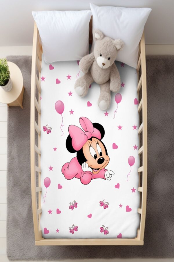 Pembe Bebek Fare Mini Beşik Bebek Nevresim Takımı 100x150 ( Çarşafsız )